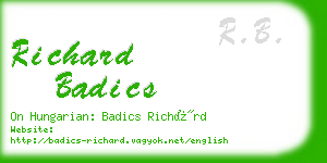 richard badics business card